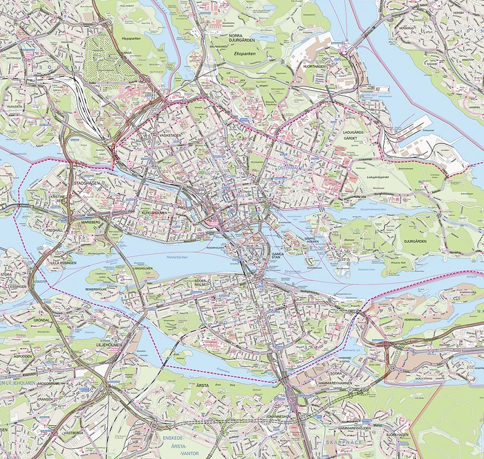 Stadtplan und Karten Stockholm - Gesamtansicht