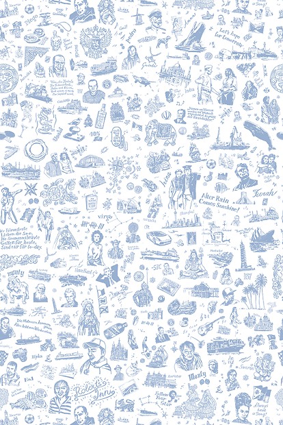 25hours Tapete 25hours Farbwelt Blau - Gesamtansicht