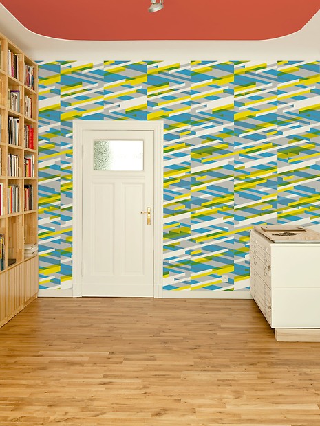 Mustertapete Diagonalen 02 - Diagonalen 02 im Arbeitszimmer