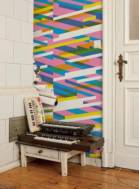 Mustertapete Diagonalen 03 - Diagonalen 03 im Flur