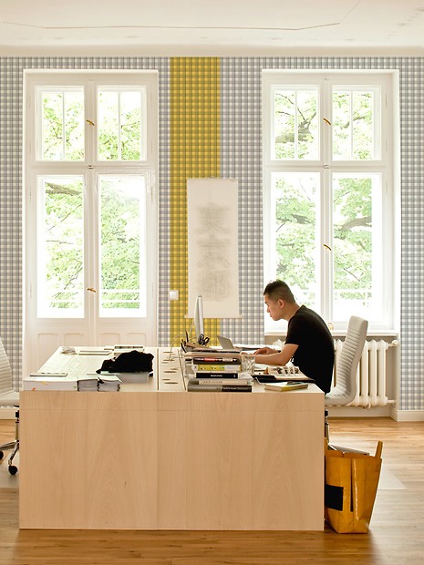 Mustertapete Karos 03 - Karos 03 und 04 im Büro