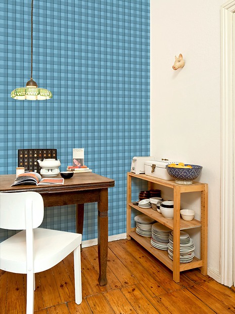 Mustertapete Karos 05 - Karos 05 in der Küche