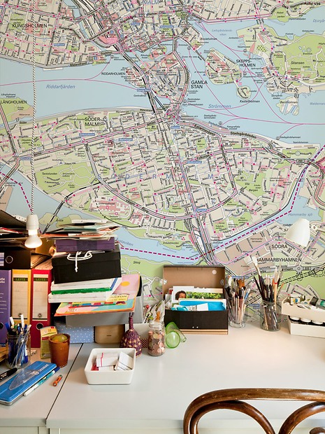 Stadtplan und Karten Stockholm - Stockholm im Arbeitszimmer