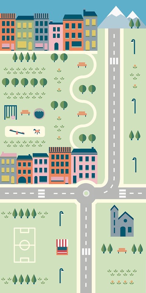 Kindertapete Stadt 01