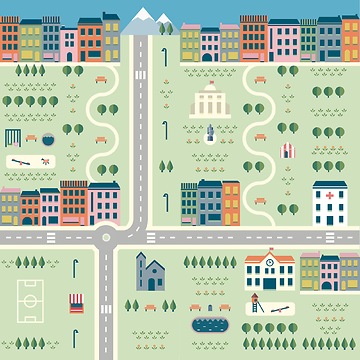 Kindertapete Stadt 02