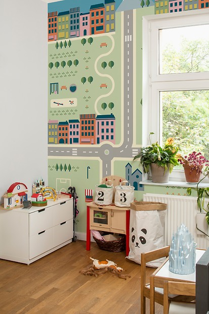 Kindertapete Stadt 01 - Stadt im Kinderzimmer