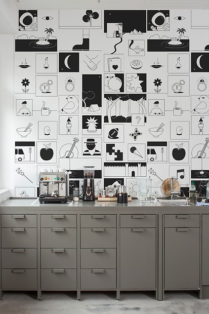 Kindertapete Comic 01 - Comic 01 in der Küche