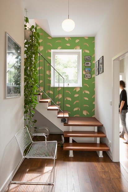 Mustertapete Plantas 01 - Plantas 01 im Treppenhaus