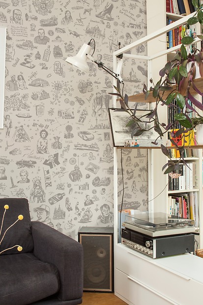 25hours Tapete 25hours Farbwelt Olive - 25hours Tapete im Wohnzimmer