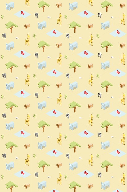 Kindertapete Savanne - Gesamtansicht (2 Sets)