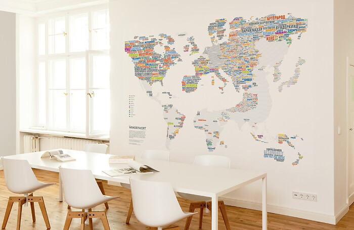 Infografik Tapete Wanderwort - Wanderwort im Besprechungsraum