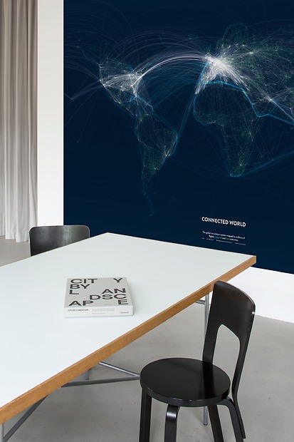 Infografik Tapete Connected World 02 - Connected World 02 im Büro