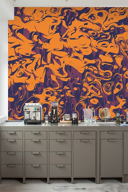 Bildtapete Dissolvement Orange - ANSICHT IN DER KÜCHE