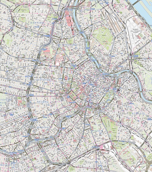 Stadtplan Wien 02 - Vliestapeten & Designtapeten bei Extratapete