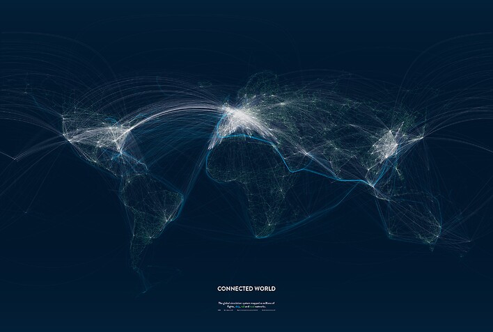 Infografik Tapete Connected World 02 Vliestapeten